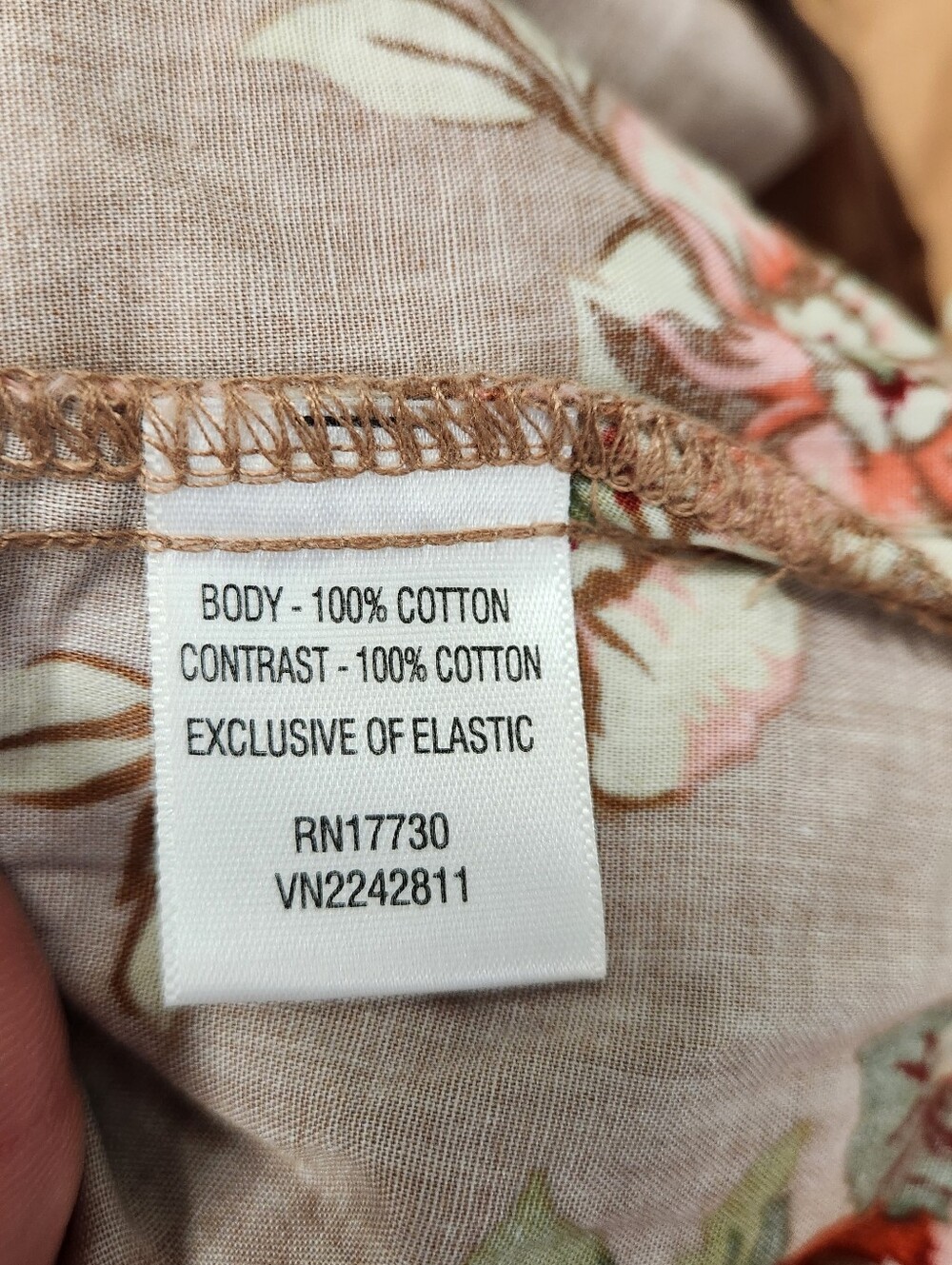 Romantic Floral Strapless Mini Dress Smocked Back Tan Pink M - Picture 6 of 8